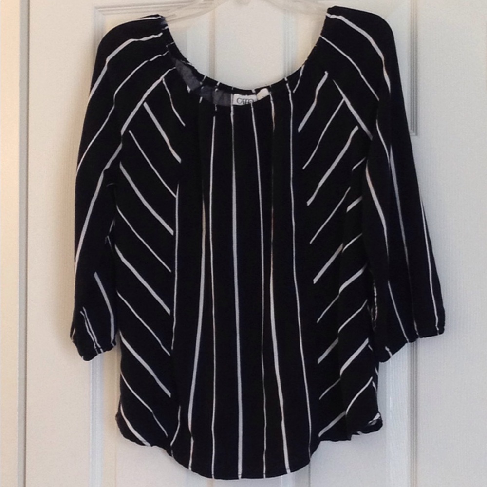 Cato Black with white stripes tunic